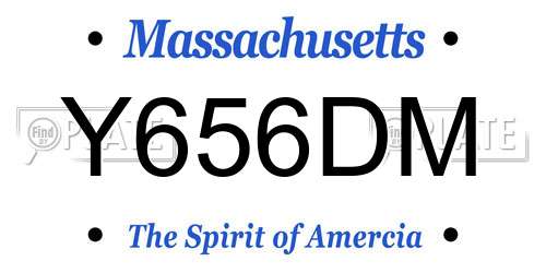 Y656DM Massachusetts License Plate