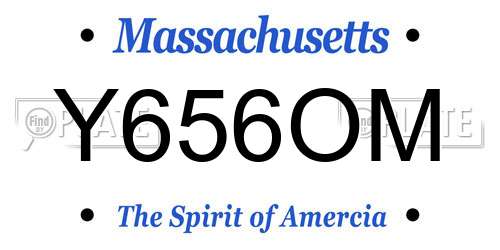 Y656OM Massachusetts License Plate
