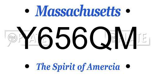 Y656QM Massachusetts License Plate