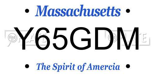 Y65GDM Massachusetts License Plate