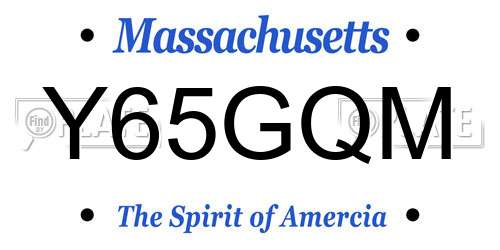 Y65GQM Massachusetts License Plate