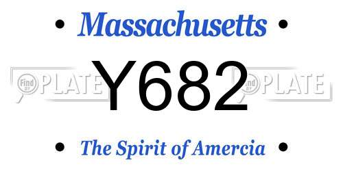 Y682 Massachusetts License Plate