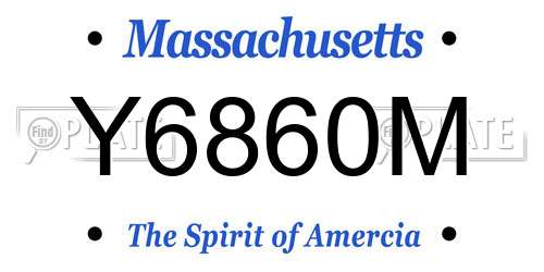 Y6860M Massachusetts License Plate