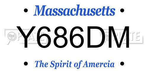Y686DM Massachusetts License Plate