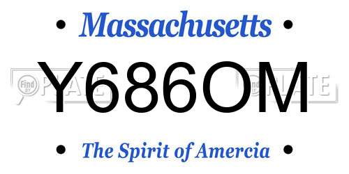 Y686OM Massachusetts License Plate