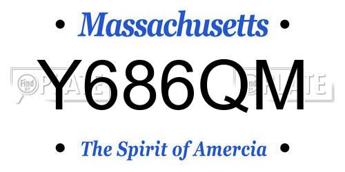 Y686QM Massachusetts License Plate