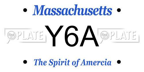 Y6A Massachusetts License Plate