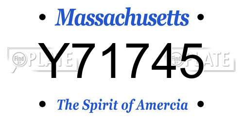 Y71745 Massachusetts License Plate