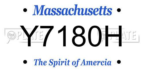 Y7180H Massachusetts License Plate