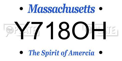Y718OH Massachusetts License Plate
