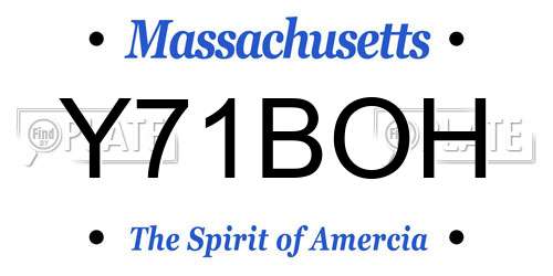 Y71BOH Massachusetts License Plate
