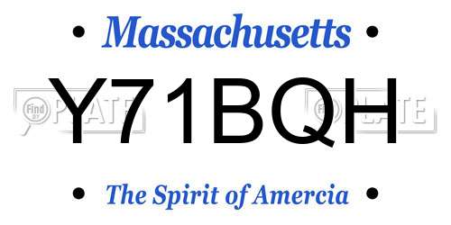 Y71BQH Massachusetts License Plate