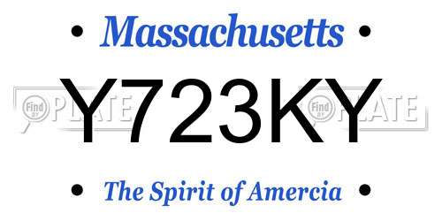 Y723KY Massachusetts License Plate
