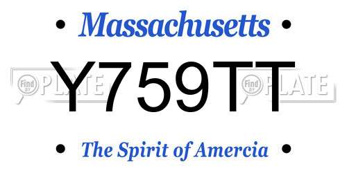 Y759TT Massachusetts License Plate