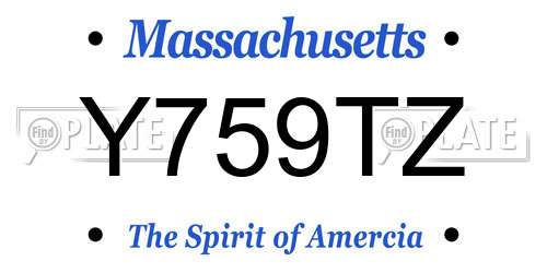 Y759TZ Massachusetts License Plate