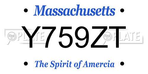 Y759ZT Massachusetts License Plate