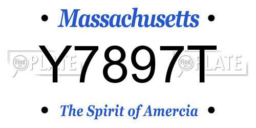 Y7897T Massachusetts License Plate