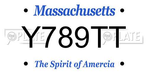 Y789TT Massachusetts License Plate