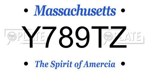 Y789TZ Massachusetts License Plate