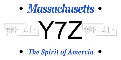 Y7Z Massachusetts License Plate