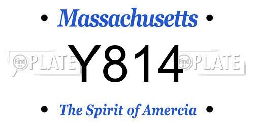 Y814 Massachusetts License Plate