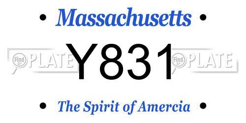 Y831 Massachusetts License Plate