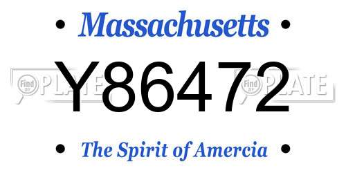 Y86472 Massachusetts License Plate