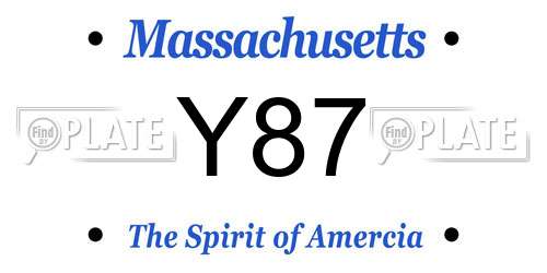 Y87 Massachusetts License Plate