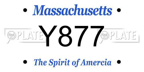 Y877 Massachusetts License Plate