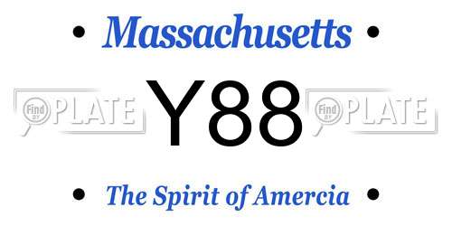 Y88 Massachusetts License Plate