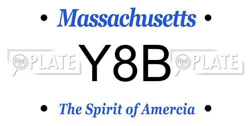 Y8B Massachusetts License Plate