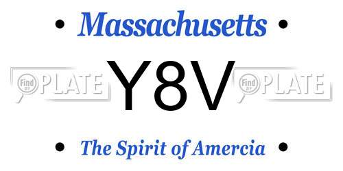 Y8V Massachusetts License Plate