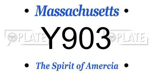 Y903 Massachusetts License Plate