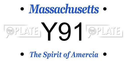 Y91 Massachusetts License Plate