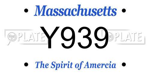Y939 Massachusetts License Plate