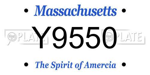 Y9550 Massachusetts License Plate