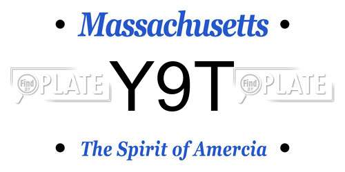 Y9T Massachusetts License Plate