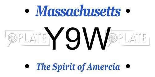 Y9W Massachusetts License Plate