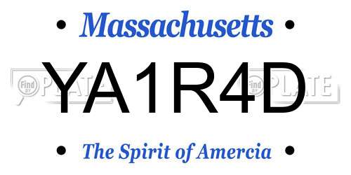YA1R4D Massachusetts License Plate