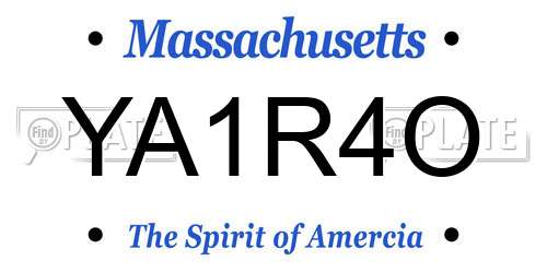 YA1R4O Massachusetts License Plate