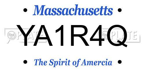 YA1R4Q Massachusetts License Plate