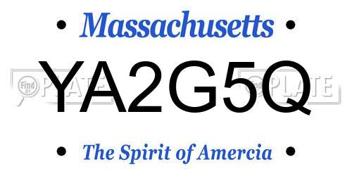 YA2G5Q Massachusetts License Plate
