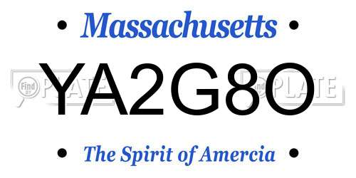 YA2G8O Massachusetts License Plate