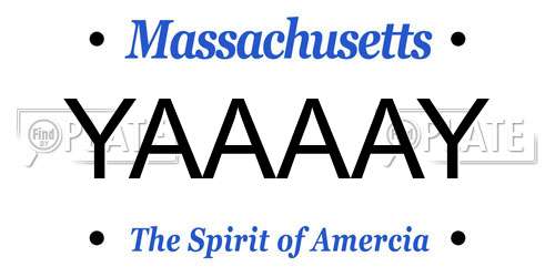 YAAAAY Massachusetts License Plate