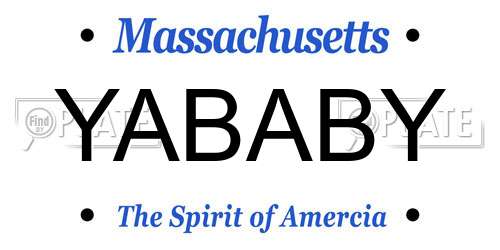 YABABY Massachusetts License Plate