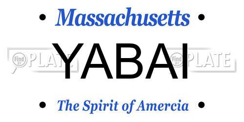 YABAI Massachusetts License Plate