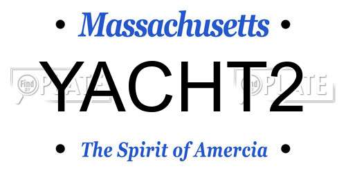 YACHT2 Massachusetts License Plate