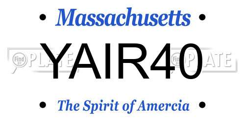 YAIR40 Massachusetts License Plate