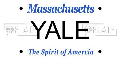 YALE Massachusetts License Plate