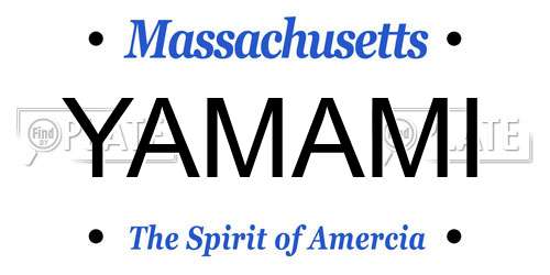 YAMAMI Massachusetts License Plate